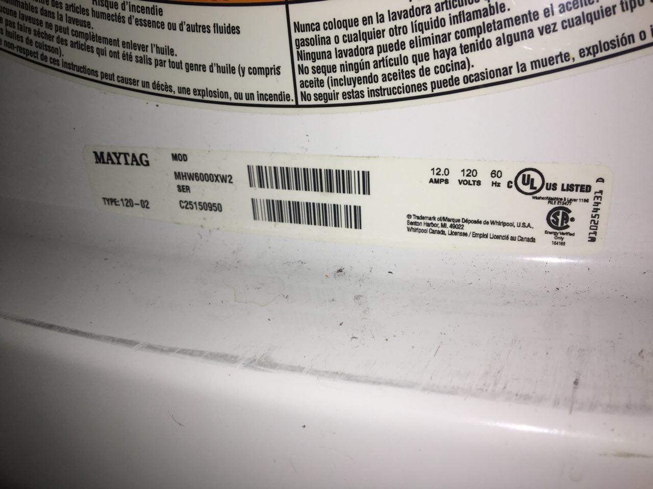 MAYTAG front load Washer Mod. MHW6000XW2 Service mode test video